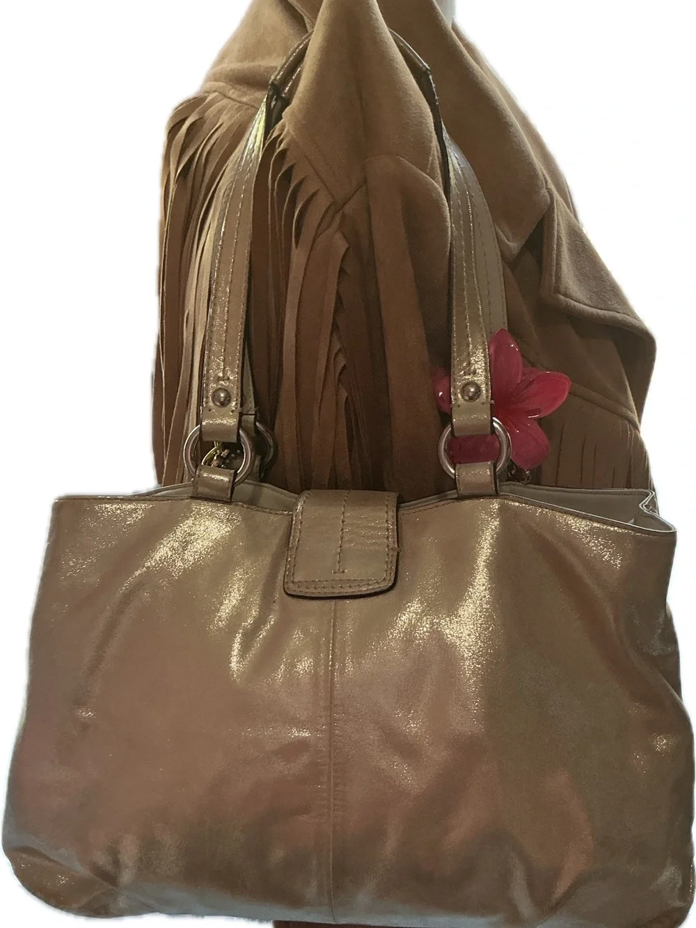 Coach satchel metallic